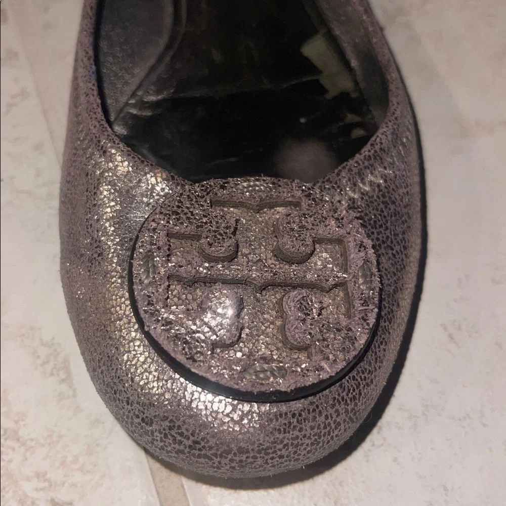 Tory Burch Ballet in gold glitter 8